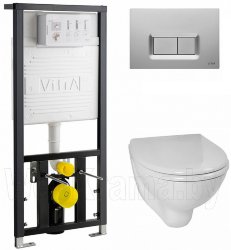 Vitra Унитаз подвесной Arkitekt  в комплекте с инсталяцией и кнопкой