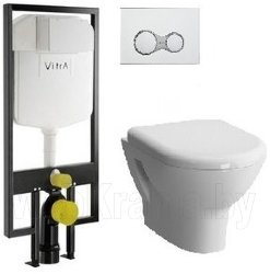 Vitra унитаз подвесной Zentrum с инстоляцией, кнопкой и сиденьем