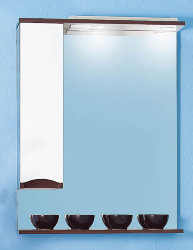 Зеркало в ванную Бриклаер ТОКИО 70 Венге/Белое  правое (левое)